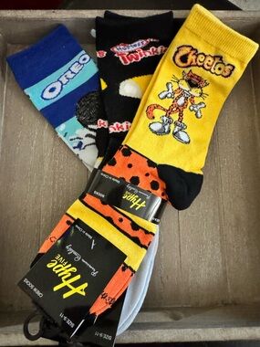Cheetos Chester Cheetah Yellow Crew Socks - Fun Snack Character